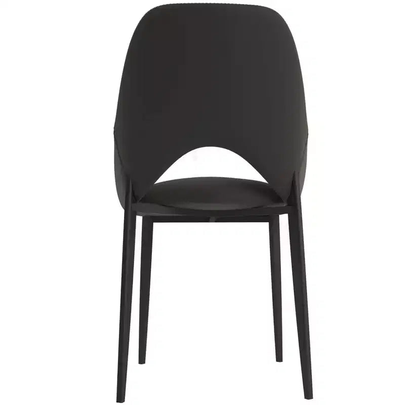 LeisureMod Amalfi Collection Sedie da Pranzo Imbottite Set da 2 Design Curvo con Schienale Aperto e Gambe in Ferro Verniciato a Polvere per Cucina e Sala da Pranzo