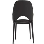 LeisureMod Amalfi Collection Sedie da Pranzo Imbottite Set da 2 Design Curvo con Schienale Aperto e Gambe in Ferro Verniciato a Polvere per Cucina e Sala da Pranzo