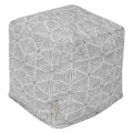 Pouf Contenitore a Cubo in Twill di Cotone con Fodera Lavabile con Cerniera e Imbottitura in Polistirolo – Grigio / Smeraldo / Beige Metallico / Salmone, Singolo