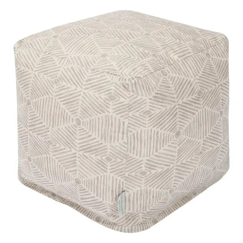 Pouf Contenitore a Cubo in Twill di Cotone con Fodera Lavabile con Cerniera e Imbottitura in Polistirolo – Grigio / Smeraldo / Beige Metallico / Salmone, Singolo