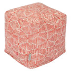 Pouf Contenitore a Cubo in Twill di Cotone con Fodera Lavabile con Cerniera e Imbottitura in Polistirolo – Grigio / Smeraldo / Beige Metallico / Salmone, Singolo