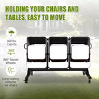 Carrello per Sedie Pieghevoli con Ruote Porta Sedie Pieghevoli per Conservare Sedie o Tavoli Capacità 180/360 kg Carrello Porta Sedie