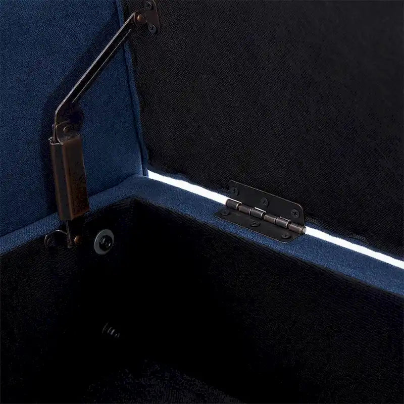 Panca Contenitore Trapuntata Flip-Top da 50,4 Pollici con Braccioli Arrotondati e Gambe in Legno Massello – Verde / Grigio / Beige / Blu / Marrone / Grigio Chiaro / Kaki, Posti a Sedere per 3 Persone