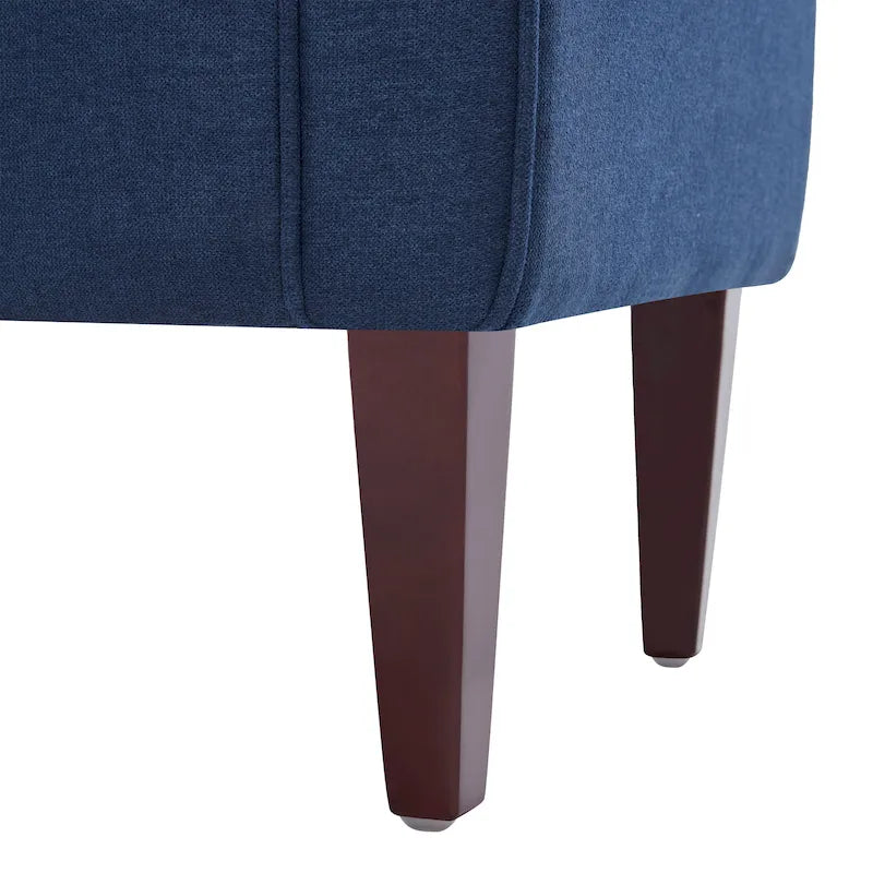 Panca Contenitore Trapuntata Flip-Top da 50,4 Pollici con Braccioli Arrotondati e Gambe in Legno Massello – Verde / Grigio / Beige / Blu / Marrone / Grigio Chiaro / Kaki, Posti a Sedere per 3 Persone