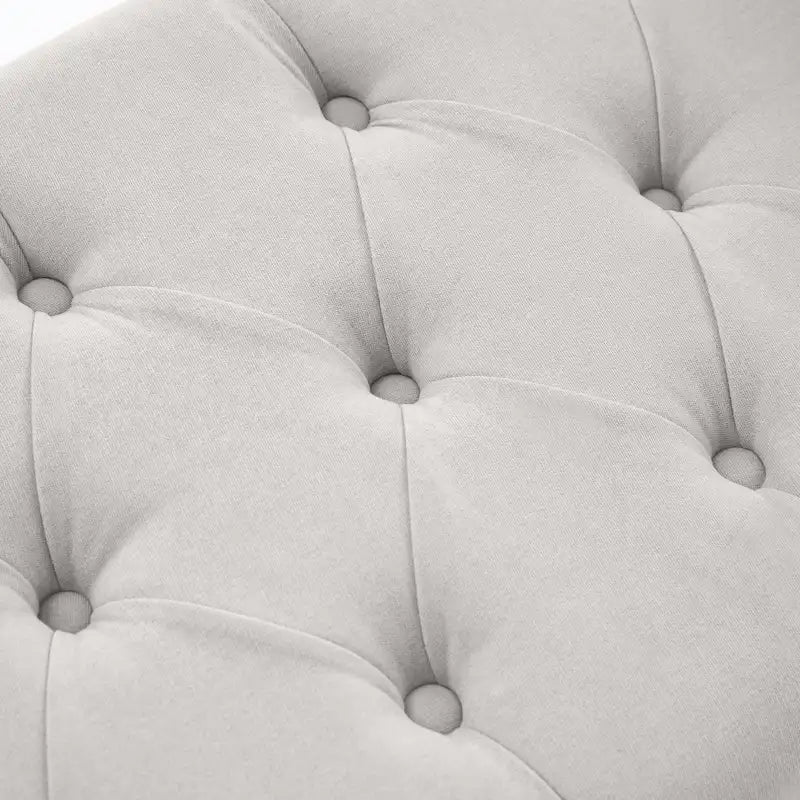 Panca Contenitore Trapuntata Flip-Top da 50,4 Pollici con Braccioli Arrotondati e Gambe in Legno Massello – Verde / Grigio / Beige / Blu / Marrone / Grigio Chiaro / Kaki, Posti a Sedere per 3 Persone