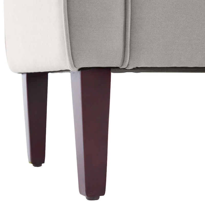 Panca Contenitore Trapuntata Flip-Top da 50,4 Pollici con Braccioli Arrotondati e Gambe in Legno Massello – Verde / Grigio / Beige / Blu / Marrone / Grigio Chiaro / Kaki, Posti a Sedere per 3 Persone
