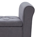 Panca Contenitore Trapuntata Flip-Top da 50,4 Pollici con Braccioli Arrotondati e Gambe in Legno Massello – Verde / Grigio / Beige / Blu / Marrone / Grigio Chiaro / Kaki, Posti a Sedere per 3 Persone