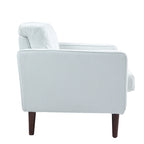 Poltrona d'accento oversize in velluto a coste con sedile trapuntato, braccioli squadrati e gambe coniche in legno – Grigio chiaro / Blu navy / Verde / Beige / Grigio / Giallo