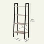 Scaffale a Scala a 4 Livelli, Libreria con Struttura in Acciaio