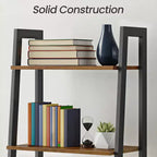 Scaffale a Scala a 4 Livelli, Libreria con Struttura in Acciaio