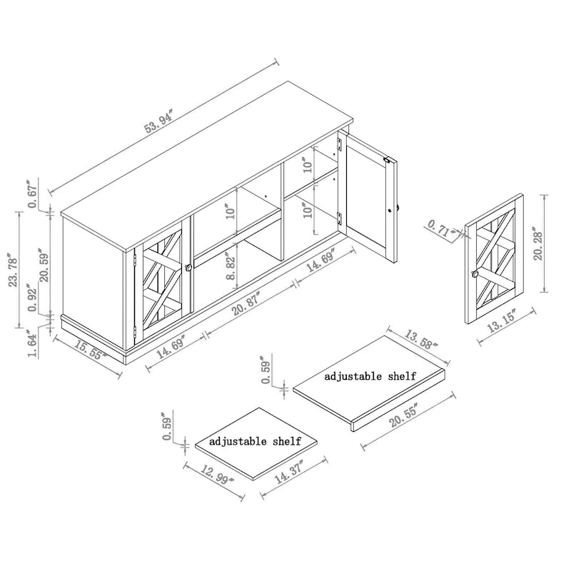 Tavolino Industriale Stretto a 3 Ripiani – Marrone / Grigio / Rovere / Giallo