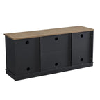 Tavolino Industriale Stretto a 3 Ripiani – Marrone / Grigio / Rovere / Giallo