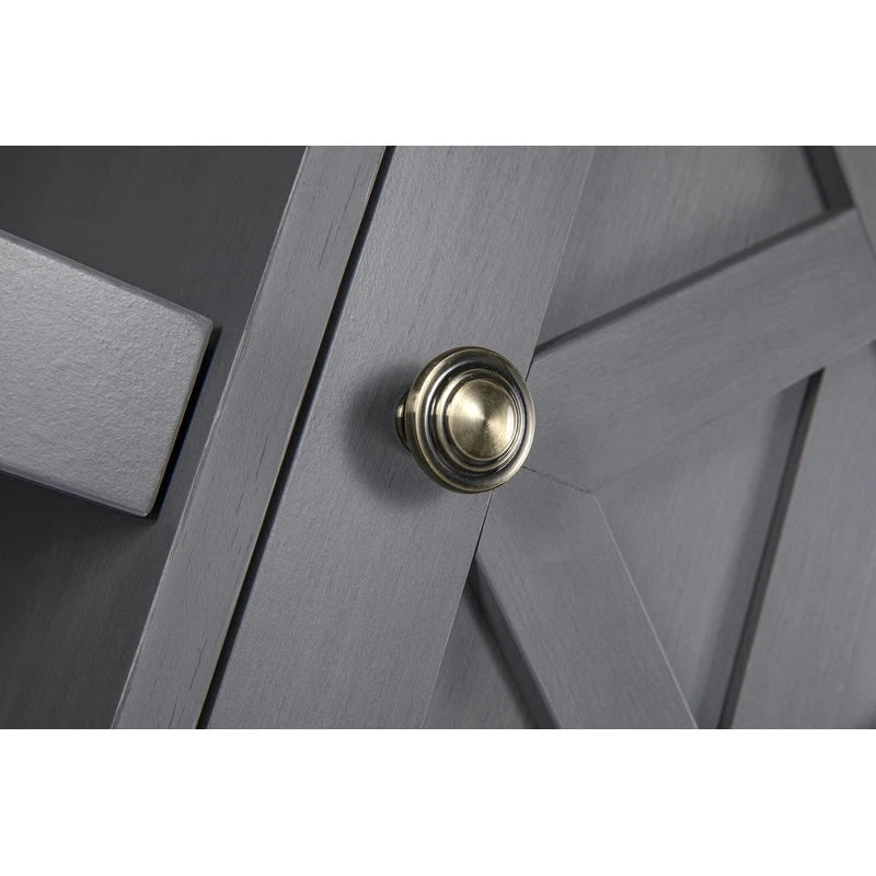 Tavolino Industriale Stretto a 3 Ripiani – Marrone / Grigio / Rovere / Giallo
