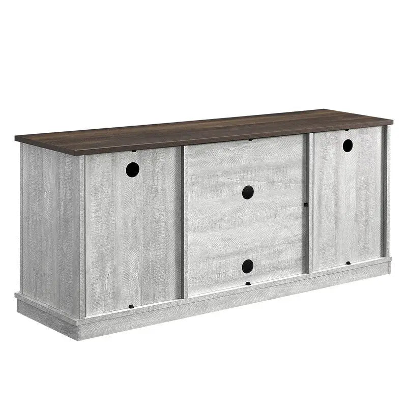 Tavolino Industriale Stretto a 3 Ripiani – Marrone / Grigio / Rovere / Giallo