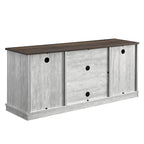 Tavolino Industriale Stretto a 3 Ripiani – Marrone / Grigio / Rovere / Giallo
