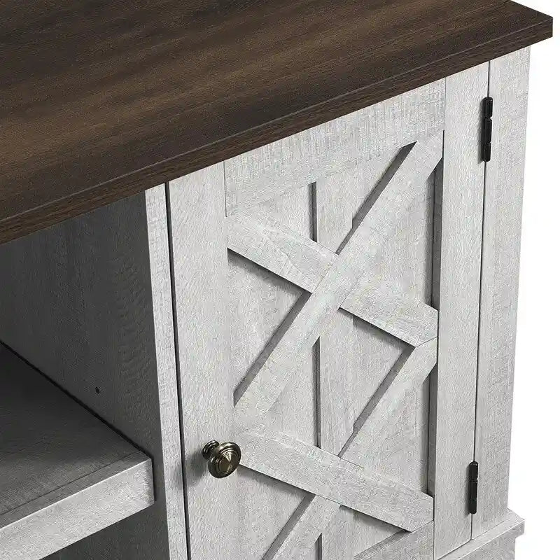 Tavolino Industriale Stretto a 3 Ripiani – Marrone / Grigio / Rovere / Giallo