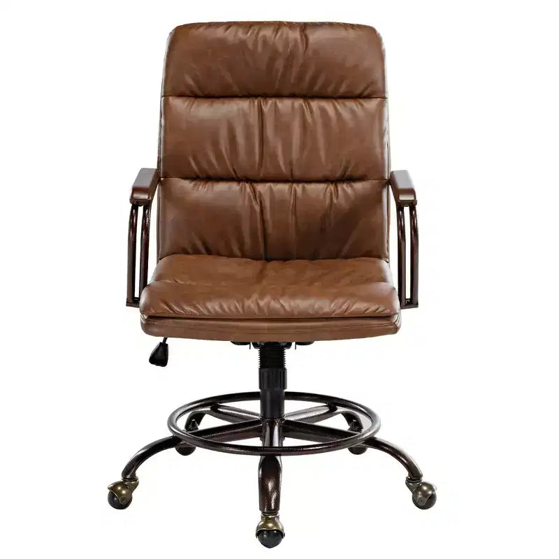 EUREKA ERGONOMIC Regal, Sedia da ufficio in pelle PU, 21,85 P x 24,41 L x 36,61-39,96 A