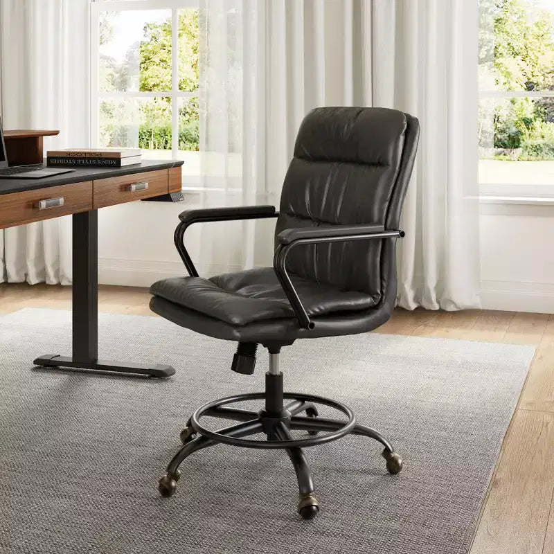 EUREKA ERGONOMIC Regal, Sedia da ufficio in pelle PU, 21,85 P x 24,41 L x 36,61-39,96 A