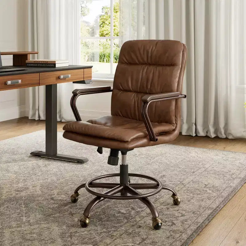 EUREKA ERGONOMIC Regal, Sedia da ufficio in pelle PU, 21,85 P x 24,41 L x 36,61-39,96 A
