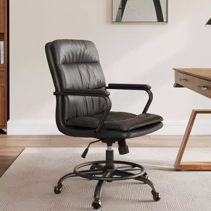 EUREKA ERGONOMIC Regal, Sedia da ufficio in pelle PU, 21,85 P x 24,41 L x 36,61-39,96 A