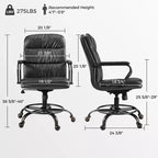 EUREKA ERGONOMIC Regal, Sedia da ufficio in pelle PU, 21,85 P x 24,41 L x 36,61-39,96 A