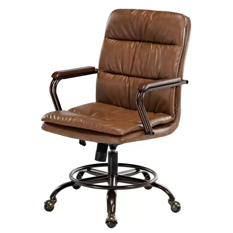 EUREKA ERGONOMIC Regal, Sedia da ufficio in pelle PU, 21,85 P x 24,41 L x 36,61-39,96 A