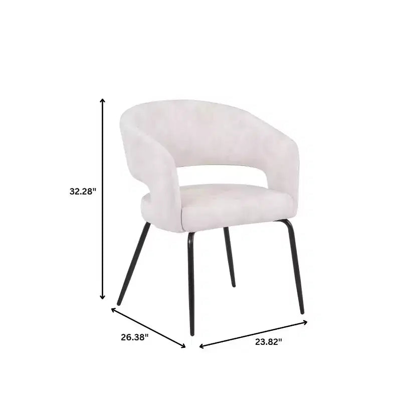 Sedia da pranzo LeisureMod imbottita in pelle con schienale curvo aperto e gambe in ferro Collezione Gavin Set da 4