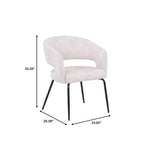 Sedia da pranzo LeisureMod imbottita in pelle con schienale curvo aperto e gambe in ferro Collezione Gavin Set da 4