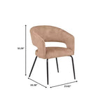 Sedia da pranzo LeisureMod imbottita in pelle con schienale curvo aperto e gambe in ferro Collezione Gavin Set da 4