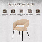Sedia da pranzo LeisureMod imbottita in pelle con schienale curvo aperto e gambe in ferro Collezione Gavin Set da 4
