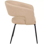 Sedia da pranzo LeisureMod imbottita in pelle con schienale curvo aperto e gambe in ferro Collezione Gavin Set da 4