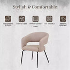 Sedia da pranzo LeisureMod imbottita in pelle con schienale curvo aperto e gambe in ferro Collezione Gavin Set da 4