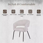 Sedia da pranzo LeisureMod imbottita in pelle con schienale curvo aperto e gambe in ferro Collezione Gavin Set da 4