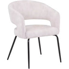 Sedia da pranzo LeisureMod imbottita in pelle con schienale curvo aperto e gambe in ferro Collezione Gavin Set da 4