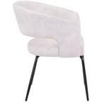 Sedia da pranzo LeisureMod imbottita in pelle con schienale curvo aperto e gambe in ferro Collezione Gavin Set da 4