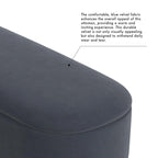 Panca contenitore Ellipse con seduta imbottita e gambe in metallo nero – Velluto blu acciaio / Ecopelle marrone / Bouclé crema, Singola
