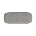 Panca contenitore Ellipse con seduta imbottita e gambe in metallo nero – Velluto blu acciaio / Ecopelle marrone / Bouclé crema, Singola