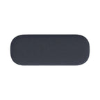 Panca contenitore Ellipse con seduta imbottita e gambe in metallo nero – Velluto blu acciaio / Ecopelle marrone / Bouclé crema, Singola