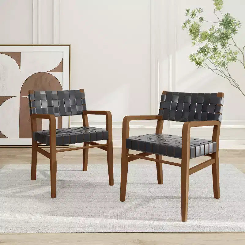 Sedia da pranzo Christopher Knight Home Prosen in similpelle e legno di gomma (Set di 2)