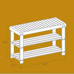 Panca Scarpiera, Porta Scarpe a 3 Livelli in Bambù, Panca da Ingresso, Capacità di Carico fino a 130 kg, 28,7 x 89,9 x 45,2 cm, per Ingresso Bagno Camera da Letto