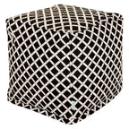 Pouf/Cubo Ottomano da Interno/Esterno con Rivestimento Rimovibile Lavabile – Arancione Bruciato / Nero / Salvia / Cioccolato, Singolo