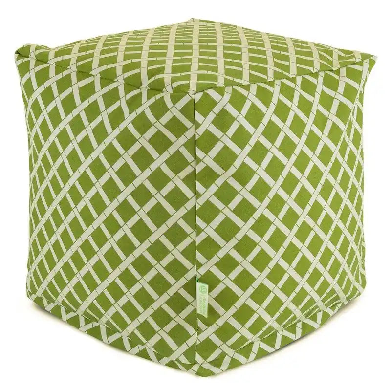 Pouf/Cubo Ottomano da Interno/Esterno con Rivestimento Rimovibile Lavabile – Arancione Bruciato / Nero / Salvia / Cioccolato, Singolo
