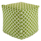 Pouf/Cubo Ottomano da Interno/Esterno con Rivestimento Rimovibile Lavabile – Arancione Bruciato / Nero / Salvia / Cioccolato, Singolo