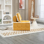 Poltrona d'accento senza braccioli in velluto con cuscino posteriore rimovibile e gambe in legno di caucciù – Arancione / Beige / Blu / Rosso / Giallo / Verde, Singola
