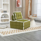 Poltrona d'accento senza braccioli in velluto con cuscino posteriore rimovibile e gambe in legno di caucciù – Arancione / Beige / Blu / Rosso / Giallo / Verde, Singola