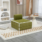 Poltrona d'accento senza braccioli in velluto con cuscino posteriore rimovibile e gambe in legno di caucciù – Arancione / Beige / Blu / Rosso / Giallo / Verde, Singola