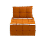 Poltrona d'accento senza braccioli in velluto con cuscino posteriore rimovibile e gambe in legno di caucciù – Arancione / Beige / Blu / Rosso / Giallo / Verde, Singola