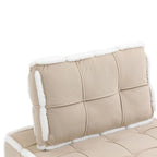 Poltrona d'accento senza braccioli in velluto con cuscino posteriore rimovibile e gambe in legno di caucciù – Arancione / Beige / Blu / Rosso / Giallo / Verde, Singola