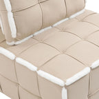 Poltrona d'accento senza braccioli in velluto con cuscino posteriore rimovibile e gambe in legno di caucciù – Arancione / Beige / Blu / Rosso / Giallo / Verde, Singola