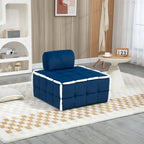 Poltrona d'accento senza braccioli in velluto con cuscino posteriore rimovibile e gambe in legno di caucciù – Arancione / Beige / Blu / Rosso / Giallo / Verde, Singola
